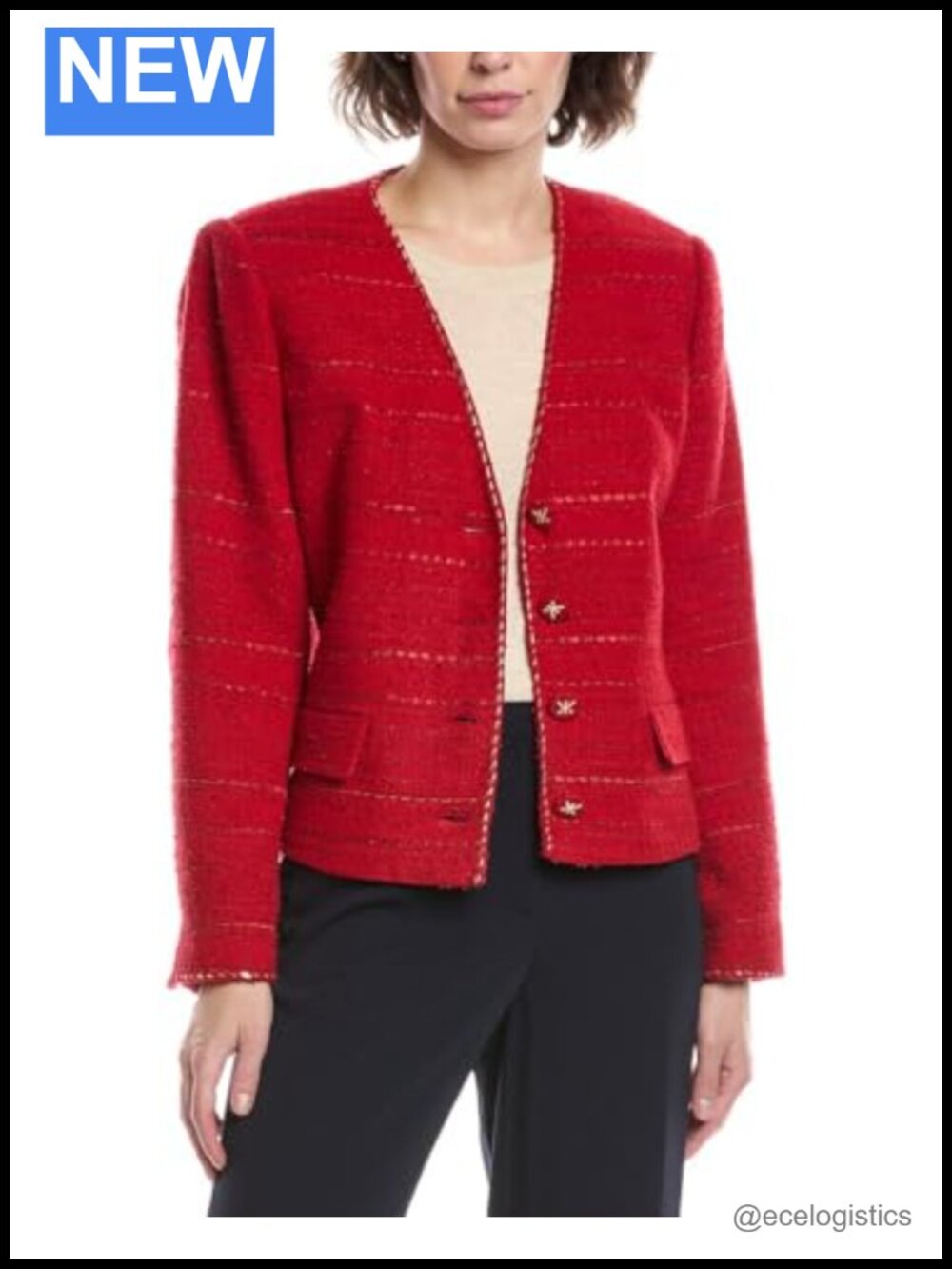 Kobi Halperin Women's Clara Wool Tweed Jacket Blazer Embellished